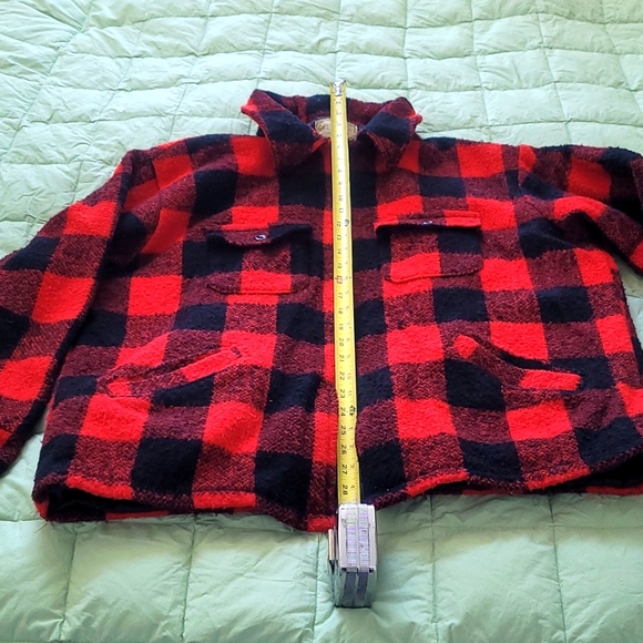 Vintage 60s Melton Wool Insulated Mackinaw Buffalo Plaid Jacket, EUC, SO WARM - Picture 2 of 13